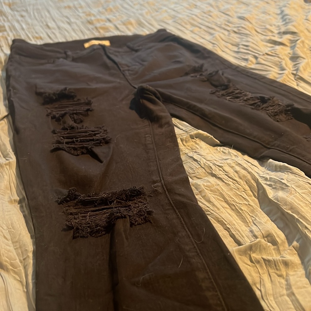 Black Ripped High Rise Jeans - Picture 2 of 3